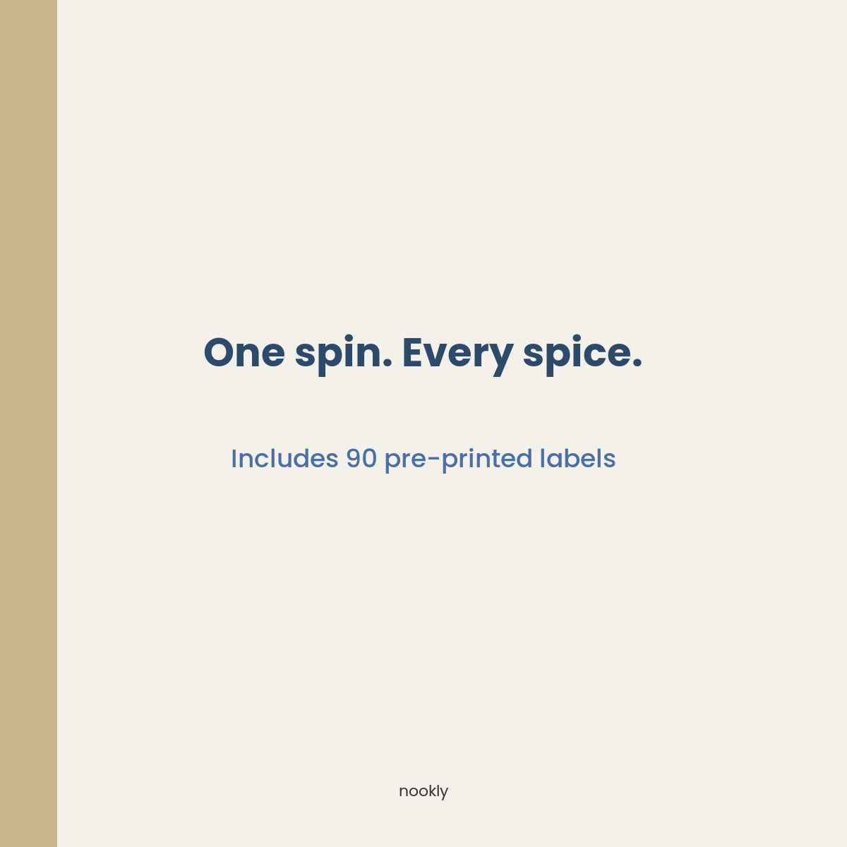 One spin. Every spice. Bamboo spice rack with 90 pre-printed labels included — Nookly