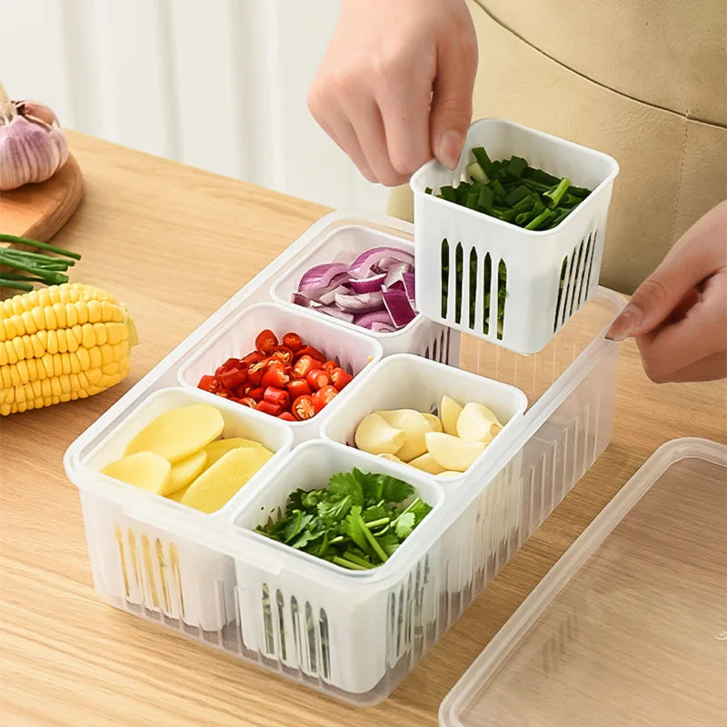 BPA-free fridge organizer bins with handles