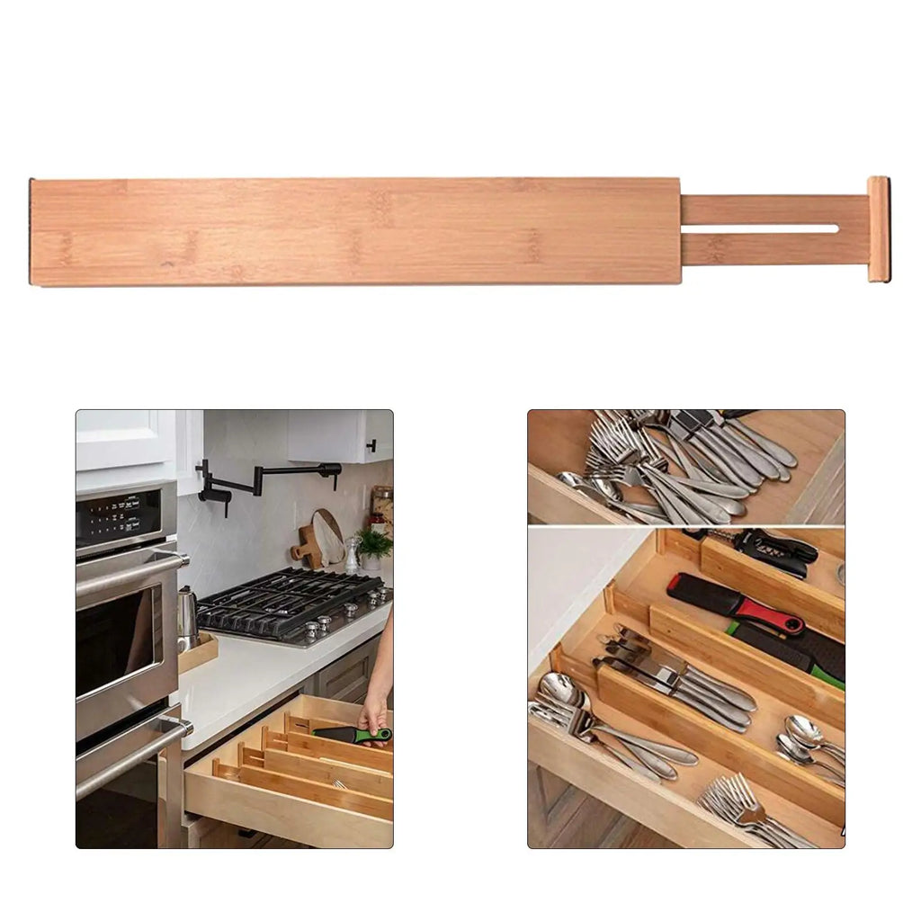 Bamboo expandable drawer divider set 4-pack