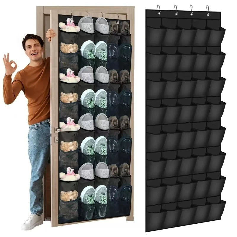 Over-the-door 40-pocket clear hanging storage organizer