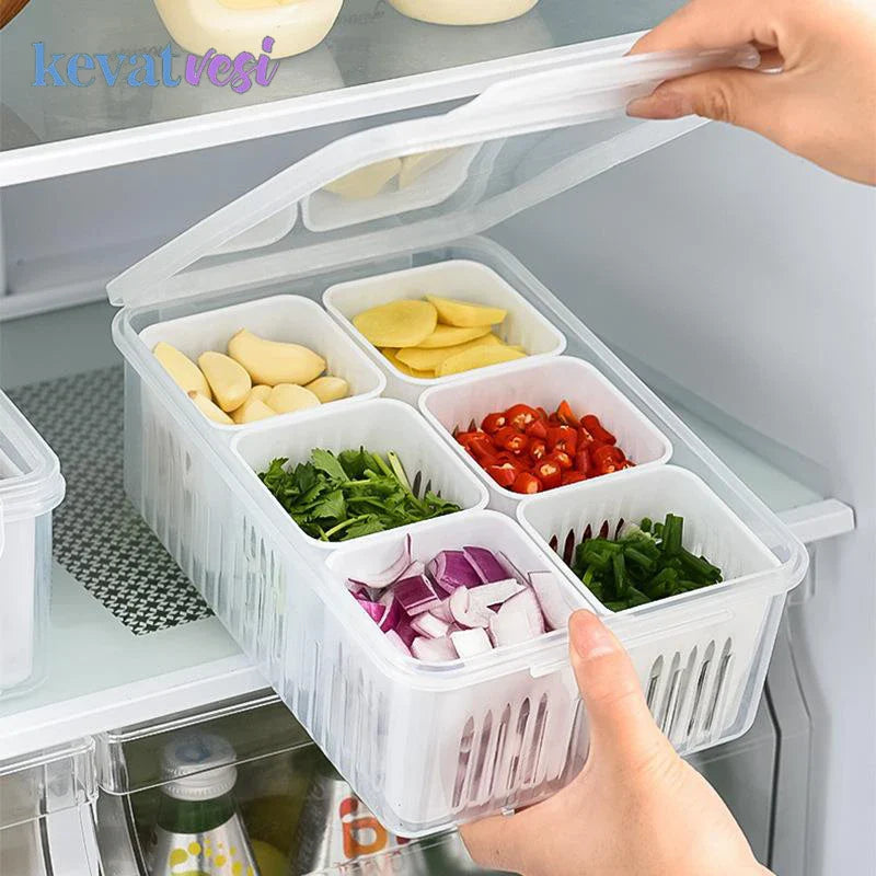 Stackable clear refrigerator bins set of 6