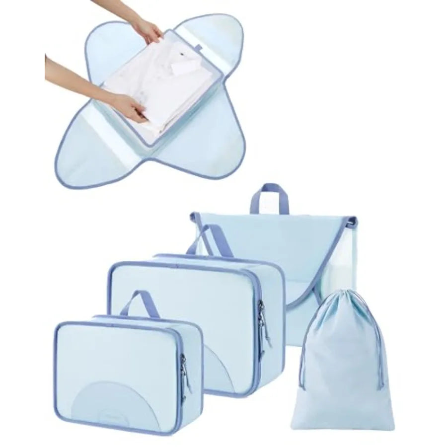 Compression packing cubes set of 4 for travel
