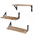 No-drill floating wall shelves bamboo set of 3